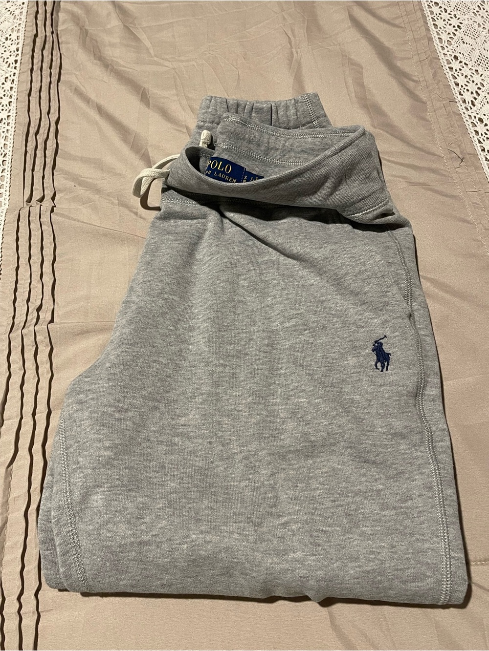 Polo by Ralph Lauren Gray Kids Sweatpants with Navy Pony